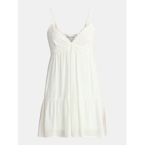 No Boundaries White Eyelet Mini Dress with Crochet Trim